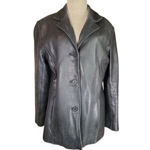 Vintage Adler Leather Jacket Women Med Buttons New Zealand Lambskin